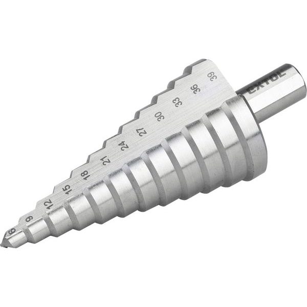 EXTOL PREMIUM VRTÁK STUPŇOVITÝ, O 6-39MM/PO 3MM, HSS-M2, 8801166 - STUPŇOVITÉ VRTÁKY{% if zbozi.kategorie.adresa_nazvy[0] != zbozi.kategorie.nazev %} - PŘÍSLUŠENSTVÍ{% endif %}
