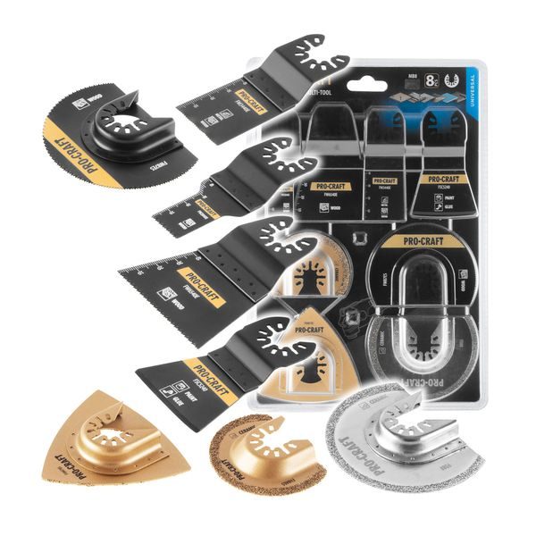 SADA NÁSTAVCŮ PRO MULTIFUNKČNÍ OSCILAČNÍ BRUSKU PROCRAFT MB8 | MB8 PROCRAFT - PRO RENOVÁTORY, MULTIBRUSKY{% if zbozi.kategorie.adresa_nazvy[0] != zbozi.kategorie.nazev %} - PŘÍSLUŠENSTVÍ{% endif %}