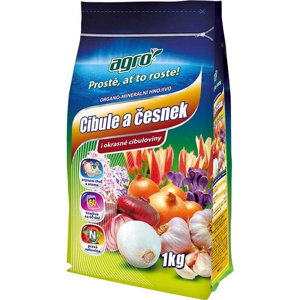 AGRO ORGANO-MINERÁLNÍ HNOJIVO CIBULE A ČESNEK 1 KG - HNOJIVA{% if zbozi.kategorie.adresa_nazvy[0] != zbozi.kategorie.nazev %} - ZAHRADA{% endif %}