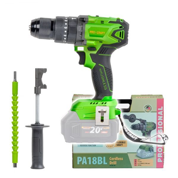 AKU VRTACÍ ŠROUBOVÁK S PŘÍKLEPEM PROCRAFT PA18BLBB | PA18BL-BB PROCRAFT - PŘÍKLEPOVÝ ŠROUBOVÁK 18V - 20V{% if zbozi.kategorie.adresa_nazvy[0] != zbozi.kategorie.nazev %} - AKU NÁŘADÍ{% endif %}