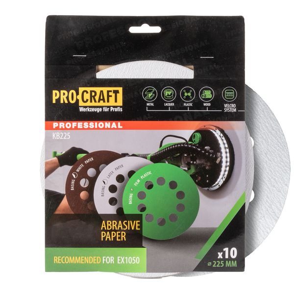 BRUSNÝ PAPÍR 10 KS. PROCRAFT КB225.40 | KB225.40 PROCRAFT - BRUSNÝ PAPÍR 225 MM{% if zbozi.kategorie.adresa_nazvy[0] != zbozi.kategorie.nazev %} - PŘÍSLUŠENSTVÍ{% endif %}