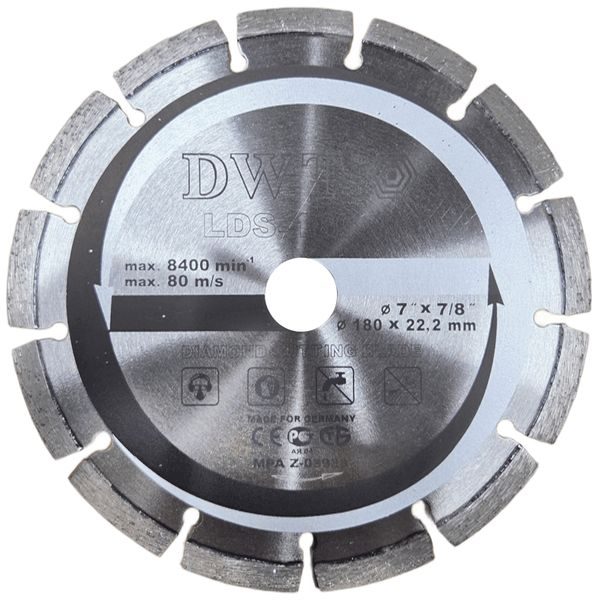 DWT LDS-180 A DIAMANTOVÝ SEGMENTOVÝ ŘEZNÝ KOTOUČ ( 180 X 22,2 MM ) - PŘÍSLUŠENSTVÍ DWT{% if zbozi.kategorie.adresa_nazvy[0] != zbozi.kategorie.nazev %} - NÁHRADNÍ DÍLY{% endif %}