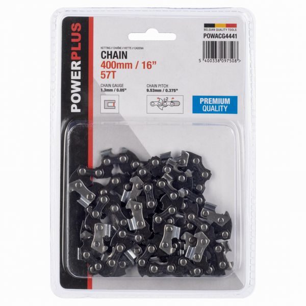 POWERPLUS POWACG4441 PILOVÝ ŘETĚZ 16" (400MM) 57T - PREMIUM - ŘETĚZ 3/8" / 1,3 MM{% if zbozi.kategorie.adresa_nazvy[0] != zbozi.kategorie.nazev %} - ZAHRADA{% endif %}