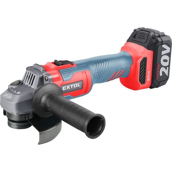 EXTOL PREMIUM BRUSKA ÚHLOVÁ AKU SHARE20V, 125MM, BRUSHLESS, 4AH, 8891838 - AKU UHLOVÉ BRUSKY{% if zbozi.kategorie.adresa_nazvy[0] != zbozi.kategorie.nazev %} - AKU NÁŘADÍ{% endif %}