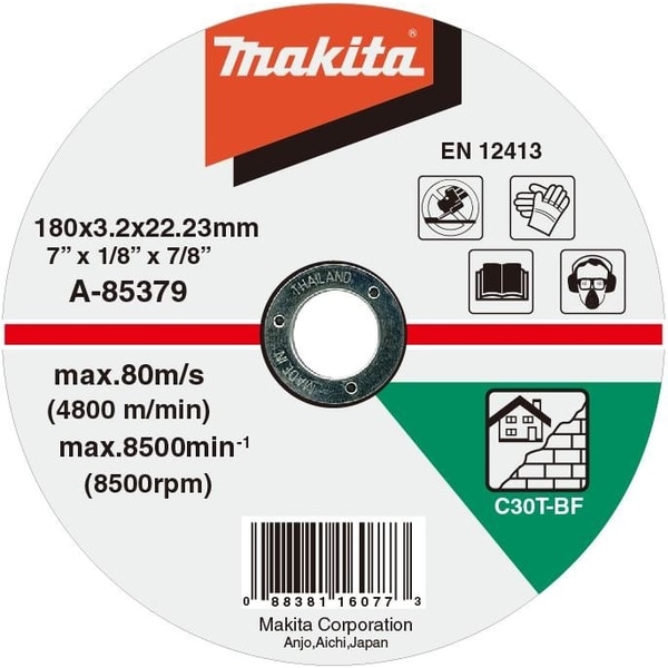 MAKITA A-85379 - ŘEZNÝ KOTOUČ 180X3X22 KÁMEN STOP - ŘEZNÉ KOTOUČE NA KÁMEN{% if zbozi.kategorie.adresa_nazvy[0] != zbozi.kategorie.nazev %} - PŘÍSLUŠENSTVÍ{% endif %}