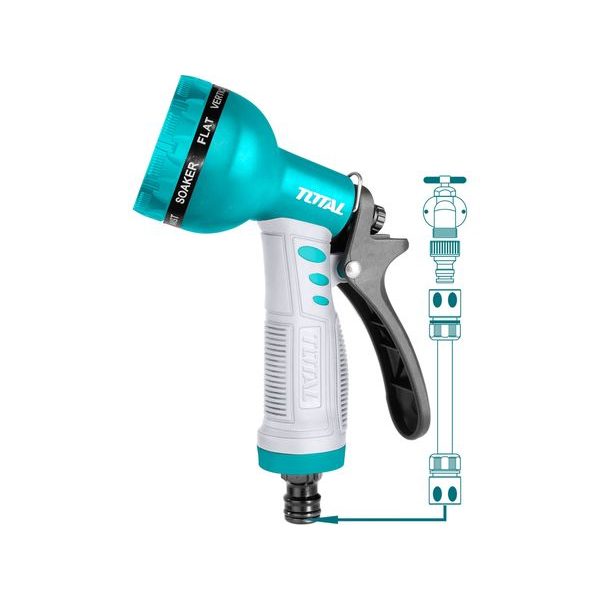 TOTAL POSTŘIKOVAČ ZAHRADNÍ - SPRCHA, 9FUNKČNÍ, ABS, THWS010901 - POSTŘIKOVACÍ HLAVICE{% if zbozi.kategorie.adresa_nazvy[0] != zbozi.kategorie.nazev %} - ZAHRADA{% endif %}