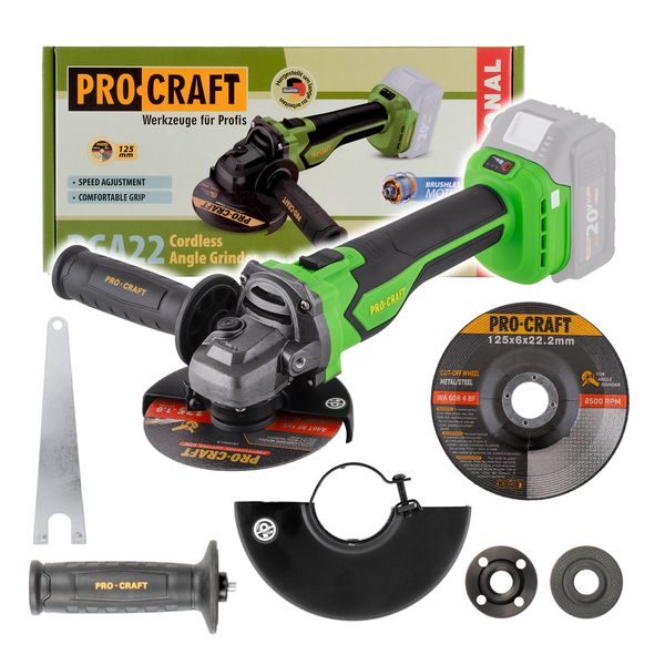 AKU ÚHLOVÁ BRUSKA PROCRAFT PGA22 (BEZ BATERIE A NABÍJEČKY) | PGA22-BB PROCRAFT - AKU ÚHLOVÉ BRUSKY (BEZ AKUMULÁTORU){% if zbozi.kategorie.adresa_nazvy[0] != zbozi.kategorie.nazev %} - AKU NÁŘADÍ{% endif %}