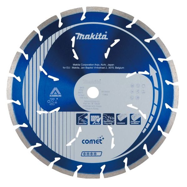MAKITA B-13546 - KOTOUČ ŘEZNÝ DIAMANTOVÝ COMET RAPID 300X20MM - DIA KOTOUČ > 300 MM{% if zbozi.kategorie.adresa_nazvy[0] != zbozi.kategorie.nazev %} - PŘÍSLUŠENSTVÍ{% endif %}
