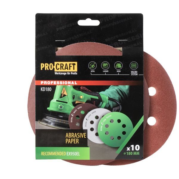 BRUSNÝ PAPÍR 10 KS. PROCRAFT КD180.60 | KD180.60 PROCRAFT - BRUSNÝ PAPÍR 180 MM{% if zbozi.kategorie.adresa_nazvy[0] != zbozi.kategorie.nazev %} - PŘÍSLUŠENSTVÍ{% endif %}