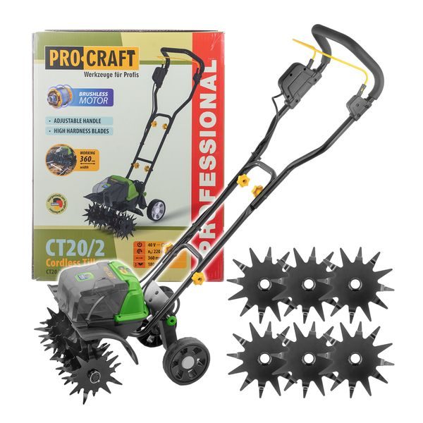 AKU KULTIVÁTOR PROCRAFT CT20/2 BB (BEZ BATERIE A NABÍJEČKY) | CT20/2BB PROCRAFT - AKU KULTIVÁTORY{% if zbozi.kategorie.adresa_nazvy[0] != zbozi.kategorie.nazev %} - ZAHRADA{% endif %}