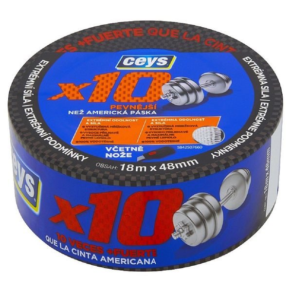 PROFESIONÁLNÍ PÁSKA X10 CEYS 48MM, 18M - LEPIDLA{% if zbozi.kategorie.adresa_nazvy[0] != zbozi.kategorie.nazev %} - DÍLNA A GARÁŽ{% endif %}