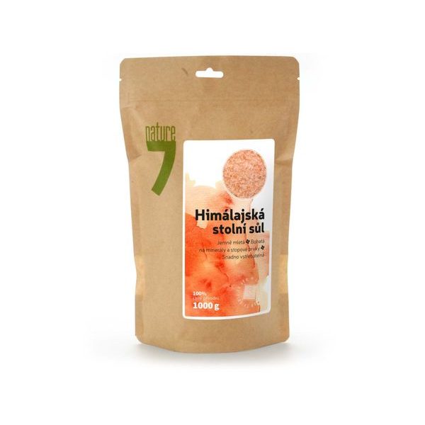 NATURE7 SŮL HIMÁLAJSKÁ, KUCHYŇSKÁ, 1000G JEMNĚ MLETÁ, 573500 - ZDRAVÉ POTRAVINY{% if zbozi.kategorie.adresa_nazvy[0] != zbozi.kategorie.nazev %} - DŮM A DOMÁCNOST, ELEKTRO..{% endif %}