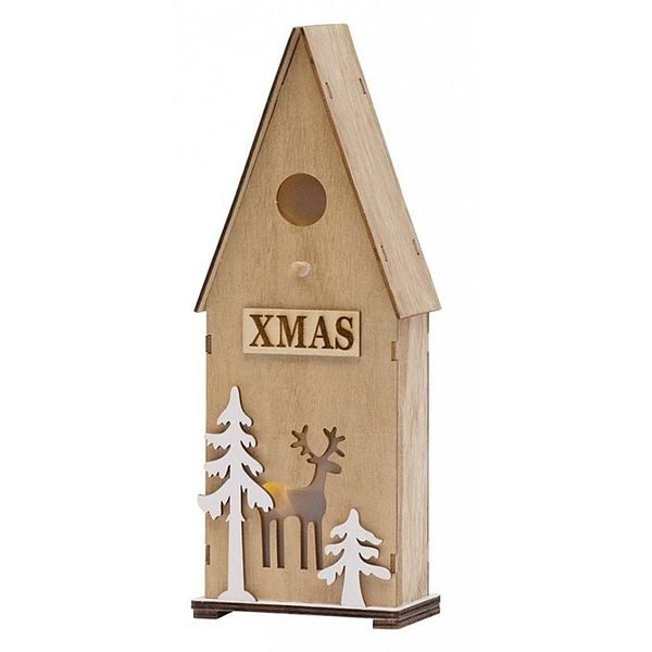 DEKORACE WOODECO 11244, PTAČÍ BUDKA, 3XLED, 12X7X32CM - VÁNOČNÍ DEKORACE{% if zbozi.kategorie.adresa_nazvy[0] != zbozi.kategorie.nazev %} - DŮM A DOMÁCNOST, ELEKTRO..{% endif %}