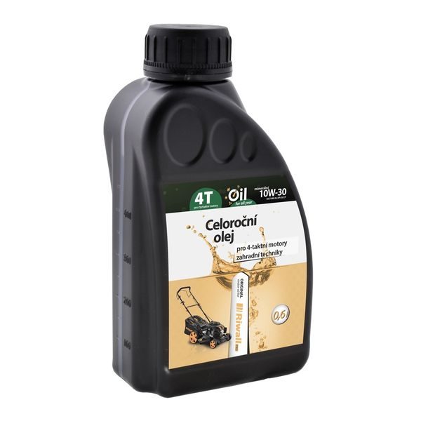 CELOROČNÍ OLEJ RIWALL PRO 4-TAKTNÍ MOTORY (0.6L, SAE10W-30) - MOTOROVÝ OLEJ DO SEKAČEK{% if zbozi.kategorie.adresa_nazvy[0] != zbozi.kategorie.nazev %} - PŘÍSLUŠENSTVÍ{% endif %}