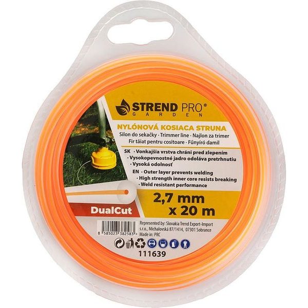 STRUNA DUALCUT DBR 2,7MM, 20M, KULATÁ - 2,7MM{% if zbozi.kategorie.adresa_nazvy[0] != zbozi.kategorie.nazev %} - ZAHRADA{% endif %}
