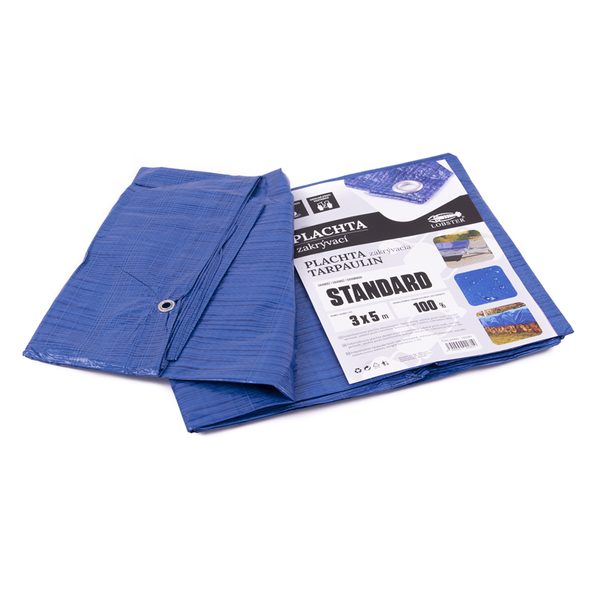 PLACHTA STANDARD MODRÁ 3X5M - PLACHTY STANDARD{% if zbozi.kategorie.adresa_nazvy[0] != zbozi.kategorie.nazev %} - DÍLNA A GARÁŽ{% endif %}