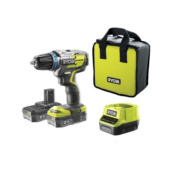 RYOBI R18DDBL-220S AKU 18V BEZKOMUTÁTOROVÝ VRTACÍ ŠROUBOVÁK + 2X 2,0 AH BATERIE + NABÍJEČKA ONE+ - ZNAČKA RYOBI{% if zbozi.kategorie.adresa_nazvy[0] != zbozi.kategorie.nazev %} - ZNAČKA RYOBI{% endif %}