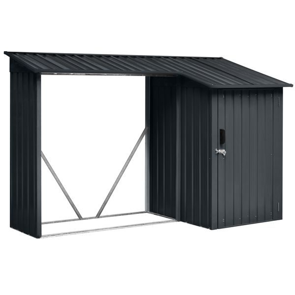 RIWALL PRO RMWS 3X9 ANTHRACITE PŘÍSTŘEŠEK NA DŘEVO S KŮLNOU 2,7 X 1,6 M S PULTOVOU STŘECHOU ANTRACIT - PŘÍSTŘEŠEK NA DŘEVO{% if zbozi.kategorie.adresa_nazvy[0] != zbozi.kategorie.nazev %} - DŮM A DOMÁCNOST, ELEKTRO..{% endif %}