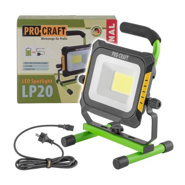 LED REFLEKTOR AKU/220V PROCRAFT LP20 BEZ AKUMULÁTORU A NABÍJEČKY | LP20 PROCRAFT - LED SVĚTLA{% if zbozi.kategorie.adresa_nazvy[0] != zbozi.kategorie.nazev %} - SVÍTIDLA{% endif %}