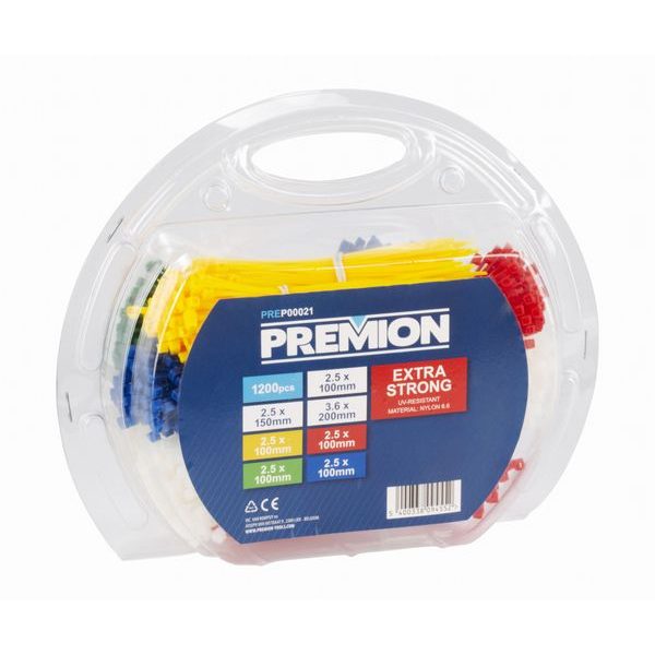 PREMION PREP00021 STAHOVACÍ PÁSKY MULTI COLOR BAREVNÉ 1200KS - STAHOVACÍ PÁSKY, ZDRHY{% if zbozi.kategorie.adresa_nazvy[0] != zbozi.kategorie.nazev %} - DÍLNA A GARÁŽ{% endif %}