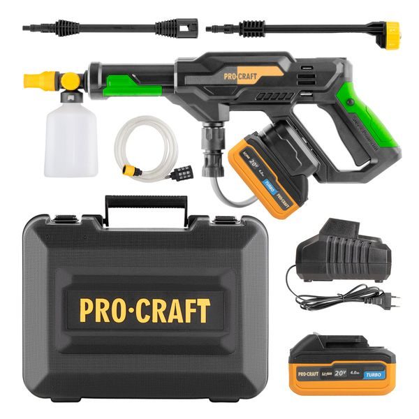 SADA AKU TLAKOVÁ MYČKA PROCRAFT CW20 + BATERIE 20/4 A NABÍJEČKA 20/1 | SCW20 PROCRAFT - AKU VYSOKOTLAKÝ ČISTIČ - VAPKA{% if zbozi.kategorie.adresa_nazvy[0] != zbozi.kategorie.nazev %} - AKU NÁŘADÍ{% endif %}