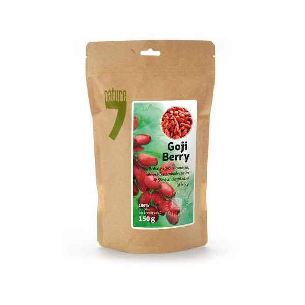 NATURE7 GOJI (KUSTOVNICE CIZÍ) 150G, 150G PLODY GOJI, 561800 - ZDRAVÉ POTRAVINY{% if zbozi.kategorie.adresa_nazvy[0] != zbozi.kategorie.nazev %} - DŮM A DOMÁCNOST, ELEKTRO..{% endif %}