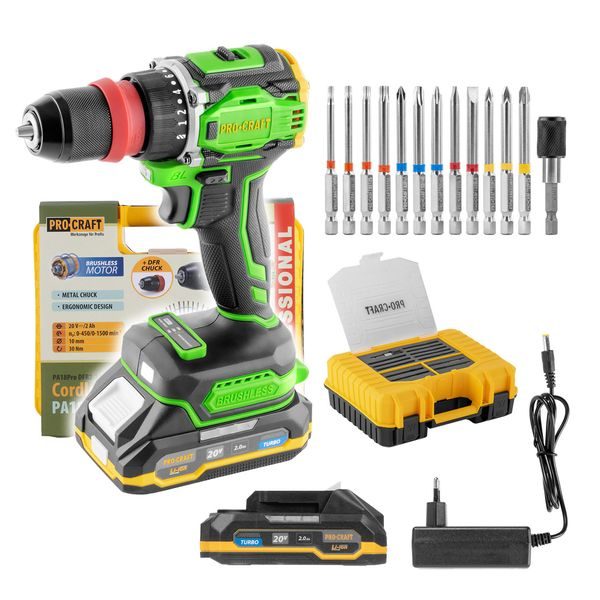 AKU ŠROUBOVÁK PROCRAFT PA18PRODFR2 | PA18PRODFR2-1B-C PROCRAFT - AKU ŠROUBOVÁK 18V - 20V{% if zbozi.kategorie.adresa_nazvy[0] != zbozi.kategorie.nazev %} - AKU NÁŘADÍ{% endif %}