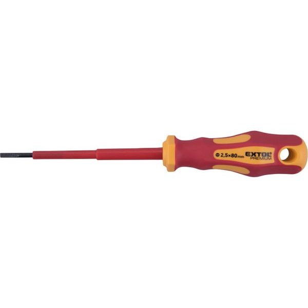 EXTOL PREMIUM ŠROUBOVÁK ELEKTRIKÁŘSKÝ, (-)2,5X80MM, VDE, CRV, 53073 - ŠROUBOVÁKY ELEKTRIKÁŘSKÉ{% if zbozi.kategorie.adresa_nazvy[0] != zbozi.kategorie.nazev %} - RUČNÍ NÁŘADÍ{% endif %}