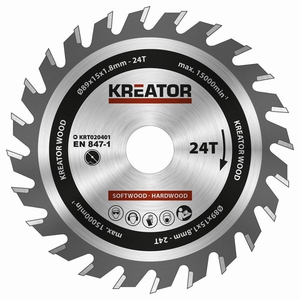 KREATOR KRT020401 PILOVÝ KOTOUČ NA DŘEVO 89MM, 24T - PRŮMĚR 85, 136 A 140{% if zbozi.kategorie.adresa_nazvy[0] != zbozi.kategorie.nazev %} - PŘÍSLUŠENSTVÍ{% endif %}