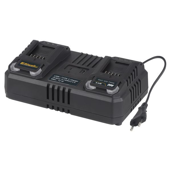 RIWALL PRO RAC 420 TWIN DVOJITÁ RYCHLONABÍJEČKA PRO AKU BATERIE 20 V (4,5 A) - AKUMULÁTORY, NABÍJEČKY RIWALL{% if zbozi.kategorie.adresa_nazvy[0] != zbozi.kategorie.nazev %} - NÁHRADNÍ DÍLY{% endif %}