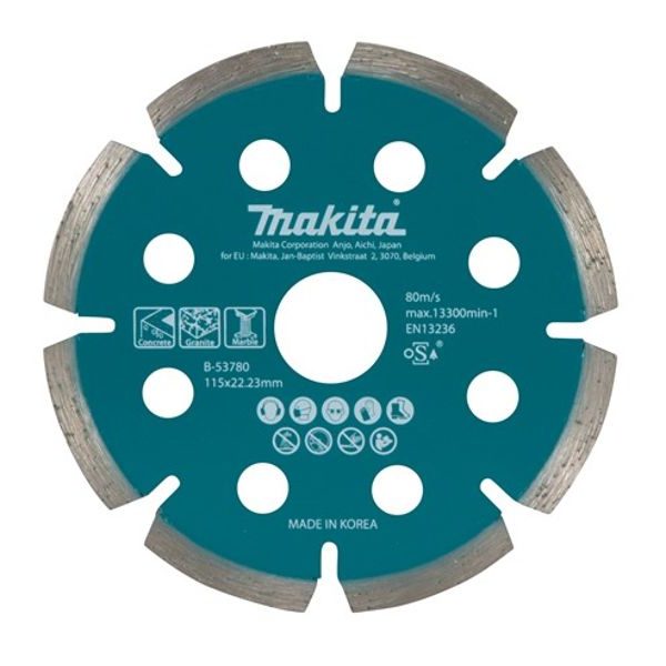 MAKITA B-53780 - KOTOUČ ŘEZNÝ DIAMANTOVÝ 115X1.6X22.23MM PRO AKU ÚHLOVÉ BRUSKY - OSTATNÍ PŘÍSLUŠENSTVÍ{% if zbozi.kategorie.adresa_nazvy[0] != zbozi.kategorie.nazev %} - MAKITA-SHOP{% endif %}