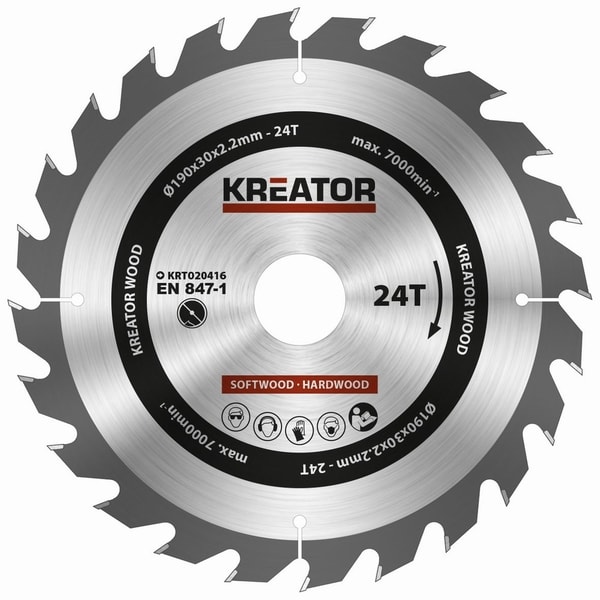 KREATOR KRT020416 PILOVÝ KOTOUČ NA DŘEVO 190MM, 24T - PRŮMĚR 190, 200, 210 A 216{% if zbozi.kategorie.adresa_nazvy[0] != zbozi.kategorie.nazev %} - PŘÍSLUŠENSTVÍ{% endif %}