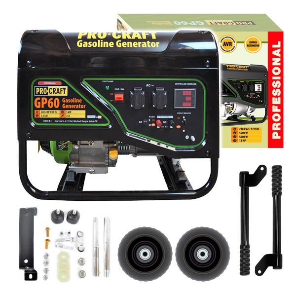 ELEKTROCENTRÁLA BENZÍNOVÁ MOD.GP60 | GP60 PROCRAFT - JEDNOFÁZOVÉ CENTRÁLY{% if zbozi.kategorie.adresa_nazvy[0] != zbozi.kategorie.nazev %} - ELEKTROCENTRÁLY{% endif %}