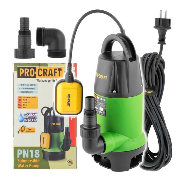 PONORNÉ VODNÍ KALOVÉ ČERPADLO PROCRAFT PN18 | PN18 PROCRAFT - KALOVÁ ČERPADLA{% if zbozi.kategorie.adresa_nazvy[0] != zbozi.kategorie.nazev %} - ZAHRADA{% endif %}