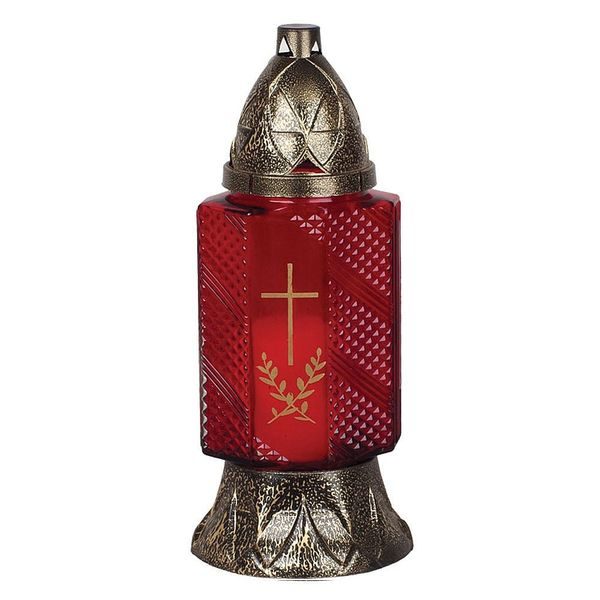 KAHAN GRAVE, ČERVENÉ SKLO, S KŘÍŽEM, MĚDĚNÝ, 24CM, 80G, 28H - SVÍČKY, SVÍCNY A JINÉ{% if zbozi.kategorie.adresa_nazvy[0] != zbozi.kategorie.nazev %} - DŮM A DOMÁCNOST, ELEKTRO..{% endif %}