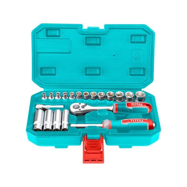 TOTAL HLAVICE NÁSTRČNÉ, SADA 20KS, 1,4", INDUSTRIAL, CR-V(50BV30), THT141201 - GOLA SADY{% if zbozi.kategorie.adresa_nazvy[0] != zbozi.kategorie.nazev %} - RUČNÍ NÁŘADÍ{% endif %}