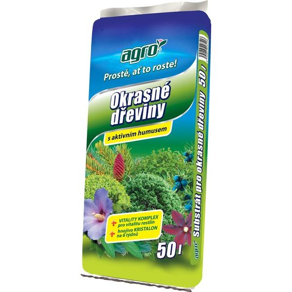 AGRO SUBSTRÁT PRO OKRASNÉ DŘEVINY 50 L - SUBSTRÁTY{% if zbozi.kategorie.adresa_nazvy[0] != zbozi.kategorie.nazev %} - ZAHRADA{% endif %}