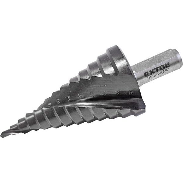 EXTOL INDUSTRIAL VRTÁK STUPŇOVITÝ S LAMAČEM TŘÍSEK, O 4-39MM/PO 3MM, HSS-CO, 8701195 - STUPŇOVITÉ VRTÁKY{% if zbozi.kategorie.adresa_nazvy[0] != zbozi.kategorie.nazev %} - PŘÍSLUŠENSTVÍ{% endif %}