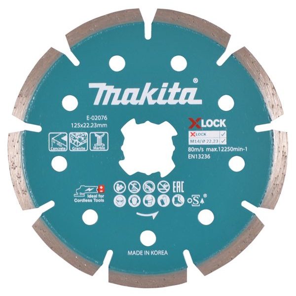 MAKITA E-02060 - KOTOUČ ŘEZNÝ DIAMANTOVÝ 115X2.2X22.23MM X-LOCK - X-LOCK SYSTÉM{% if zbozi.kategorie.adresa_nazvy[0] != zbozi.kategorie.nazev %} - MAKITA-SHOP{% endif %}