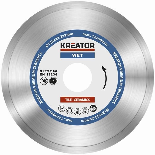 KREATOR KRT081102 DIAMANTOVÝ KOTOUČ CELOOBVODOVÝ 125MM PREMIUM - DIAMATOVÉ KOTOUČE - ŘEZNÉ{% if zbozi.kategorie.adresa_nazvy[0] != zbozi.kategorie.nazev %} - PŘÍSLUŠENSTVÍ{% endif %}