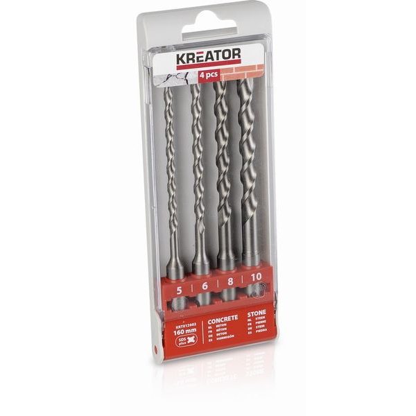 KREATOR KRT012602 4 KS SDS PLUS VRTÁKŮ 5-6-8-10 X 160 MM - VRTÁKY SDS PLUS{% if zbozi.kategorie.adresa_nazvy[0] != zbozi.kategorie.nazev %} - PŘÍSLUŠENSTVÍ{% endif %}