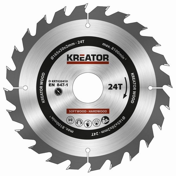 KREATOR KRT020410 PILOVÝ KOTOUČ NA DŘEVO 165MM, 24T - PRŮMĚR 150, 160 A 165{% if zbozi.kategorie.adresa_nazvy[0] != zbozi.kategorie.nazev %} - PŘÍSLUŠENSTVÍ{% endif %}