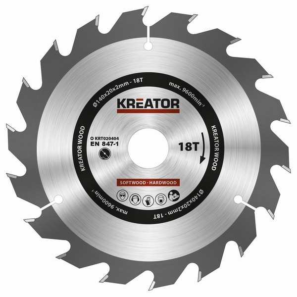 KREATOR KRT020404 PILOVÝ KOTOUČ NA DŘEVO 140MM, 18T - PRŮMĚR 85, 136 A 140{% if zbozi.kategorie.adresa_nazvy[0] != zbozi.kategorie.nazev %} - PŘÍSLUŠENSTVÍ{% endif %}