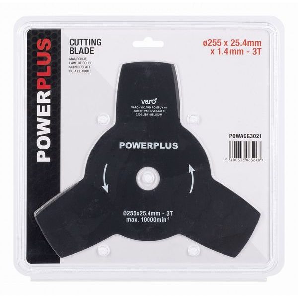 POWERPLUS POWACG3021 ŽACÍ NŮŽ PRO KŘOVINOŘEZY 255MM - ŽACÍ LISTY - NOŽE{% if zbozi.kategorie.adresa_nazvy[0] != zbozi.kategorie.nazev %} - ZAHRADA{% endif %}