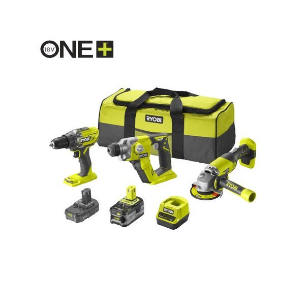 RYOBI RCK183C-242S SADA NÁŘADÍ ONE+ (R18DD3 + R18AG + R18SDS + 1X 4AH + 1X 2AH BATERIE + NABÍJEČKA) - ZNAČKA RYOBI{% if zbozi.kategorie.adresa_nazvy[0] != zbozi.kategorie.nazev %} - ZNAČKA RYOBI{% endif %}