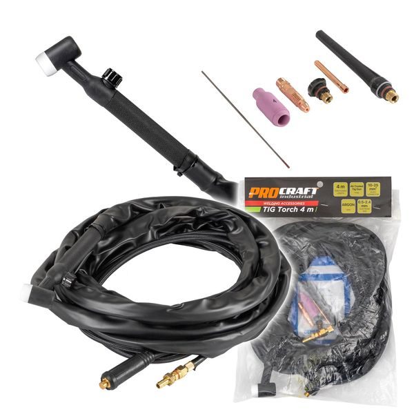 SVAŘOVACÍ HOŘÁK TIG 4MM PROCRAFT INDUSTRIAL | TIG TORCH 4M PROCRAFT - PŘÍSLUŠENSTVÍ KE SVÁŘEČKÁM{% if zbozi.kategorie.adresa_nazvy[0] != zbozi.kategorie.nazev %} - ELEKTRICKÉ NÁŘADÍ{% endif %}