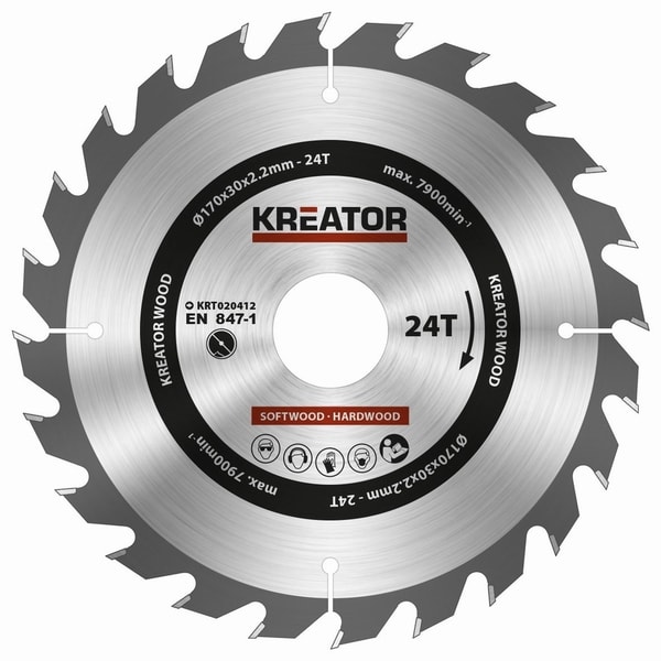 KREATOR KRT020412 PILOVÝ KOTOUČ NA DŘEVO 170MM, 24T - PRŮMĚR 170, 180 A 185{% if zbozi.kategorie.adresa_nazvy[0] != zbozi.kategorie.nazev %} - PŘÍSLUŠENSTVÍ{% endif %}