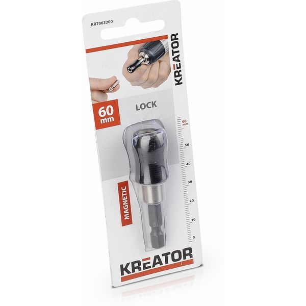 KREATOR KRT063200 MAGNETICKÝ DRŽÁK BITŮ SE ZÁMKEM 60 MM - MAGNETICKÉ DRŽÁKY BITŮ{% if zbozi.kategorie.adresa_nazvy[0] != zbozi.kategorie.nazev %} - PŘÍSLUŠENSTVÍ{% endif %}