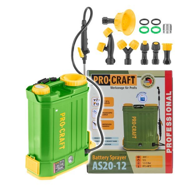 AKU POSTŘIKOVAČ PROCRAFT AS20-12 (BEZ BATERIE A NABÍJEČKY) | AS20-12 PROCRAFT - AKU POSTŘIKOVAČE{% if zbozi.kategorie.adresa_nazvy[0] != zbozi.kategorie.nazev %} - ZAHRADA{% endif %}