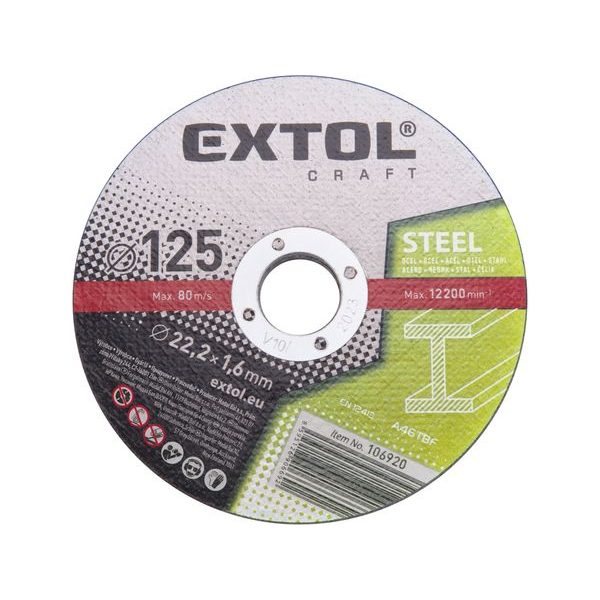 EXTOL CRAFT KOTOUČE ŘEZNÉ NA KOV, 5KS, O 125X1,6X22,2MM, 106920 - ŘEZNÝ KOTOUČ 125 MM{% if zbozi.kategorie.adresa_nazvy[0] != zbozi.kategorie.nazev %} - PŘÍSLUŠENSTVÍ{% endif %}